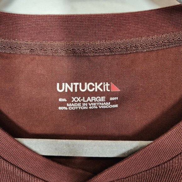 NWT UntuckIt Veneroso Heavyweight Henley‎ in Chestnut Size XXL - Picture 6 of 8